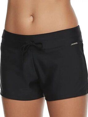 ZeroXposur UPF 30+ Action Swim Shorts Bottoms Built-in Briefs Swimsuit Black